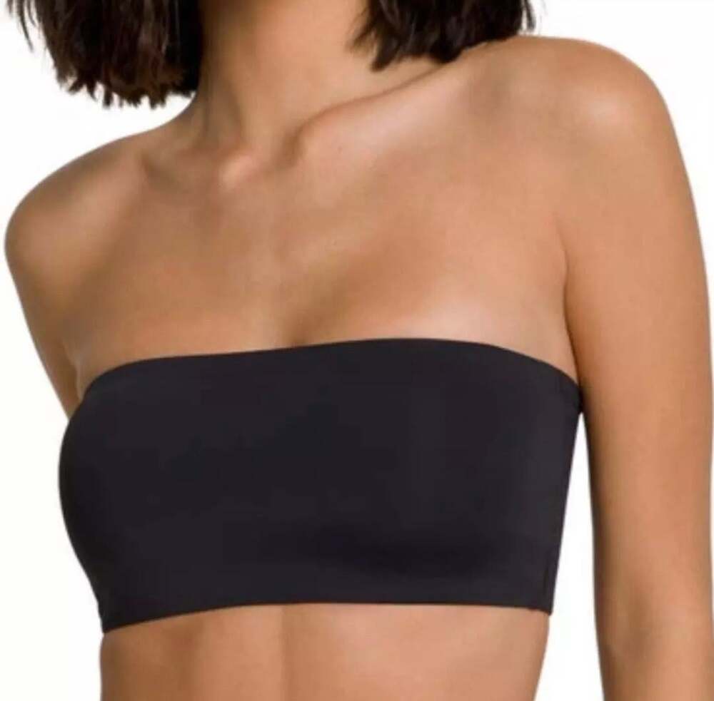 good american bikini bandeau top black nude gsw0109 Size 1 XS